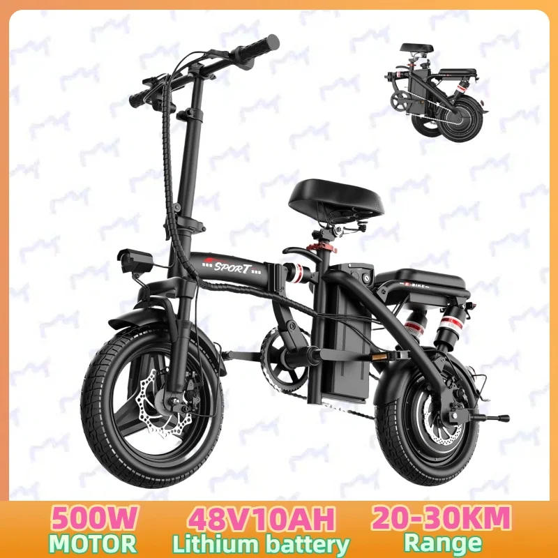 Description Picture 3 of itemMini Folding Electric Bike 48V 400W 30AH 14-inch Electric City Bike Folding Electric Bicycle Cheap Adult Battery Powered Scooter