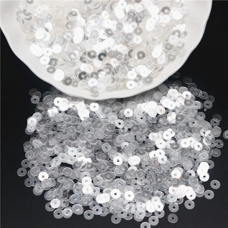 Description Picture 4 of itemSequin Crystal Transparent 3mm 4mm 5mm 6mm Pvc Round Flat Cup Loose Sequins Paillette Sewing Wedding Craft DIY Accessories 10g