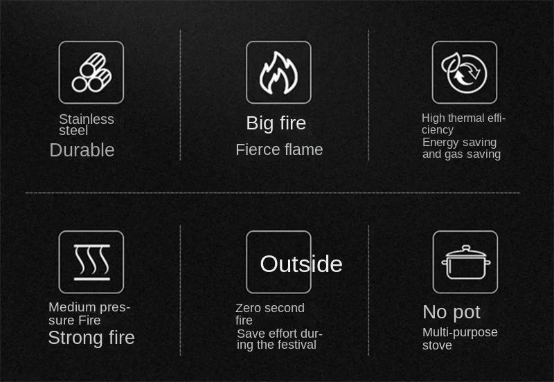 Description Picture 4 of itemHome Fierce Fire Stove Gas Cooktop Commercial Single Burner Medium and High Pressure Liquefied Gas Stove Energy-saving Gas Hob