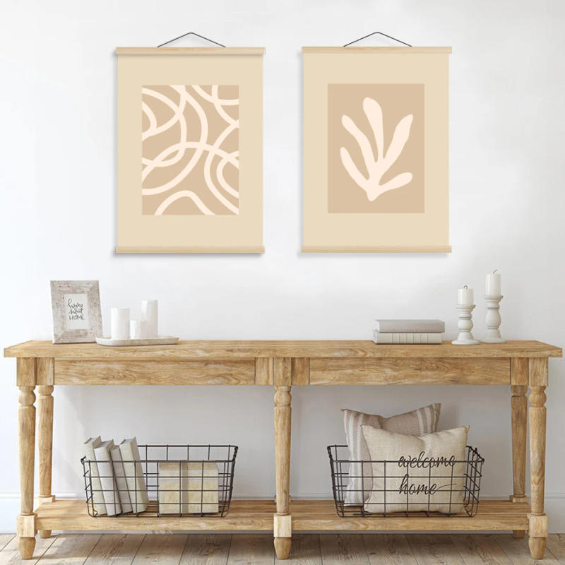 Description Picture 4 of item1PC Magnetic Wooden Poster Hanger Frames 5Colors Photos Wall Art Canvas Print Painting Teak Pine Wood Living Room Home Decor