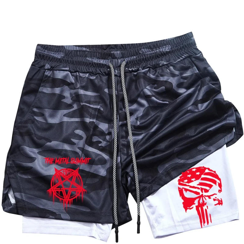 Description Picture 5 of itemMen's double layered shorts, anime printed sports shorts, versatile, quick drying, running, M-3XL