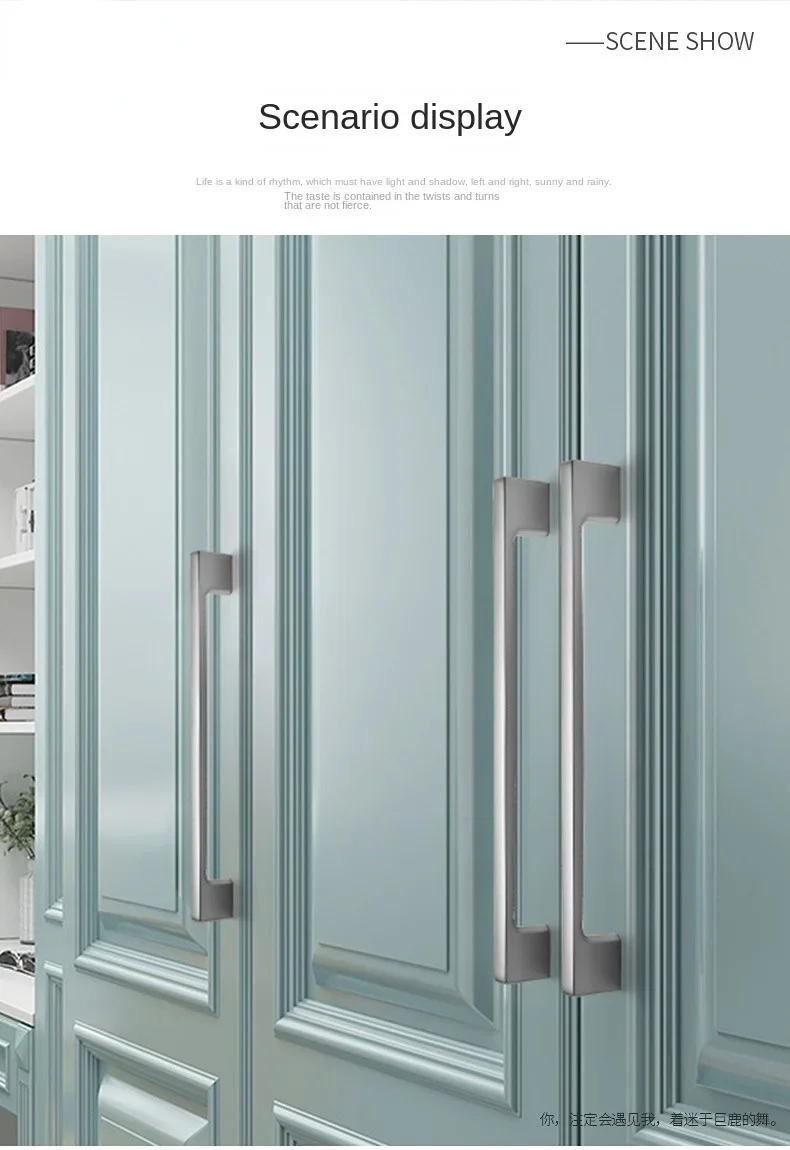 Description Picture 6 of itemZinc Alloy Solid Handles Kitchen Cabinet Gold Knobs Wardrobe Door Drawer Shajin Pulls Furniture Cabinet Handles