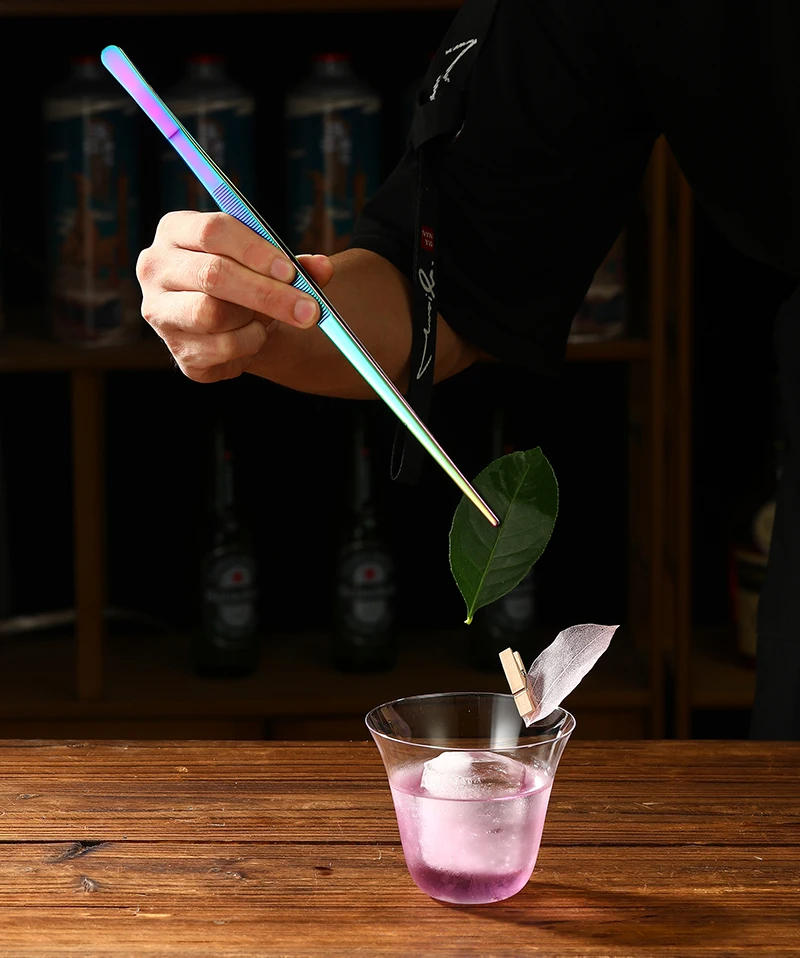 Description Picture 2 of itemStainless Steel Kitchen Seafood & bar Tweezer Food Tongs Tool Garnish Tongs Bar Accessories Copper/Gold Plated