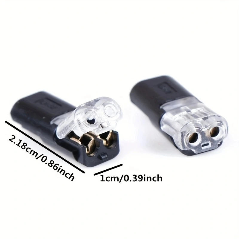 Description Picture 5 of item5Pcs 22-20AWG Wire with No Welding 2pin No Screws Quick Splice Connector Cable Crimp Terminal Blocks Pluggable Spring Sc