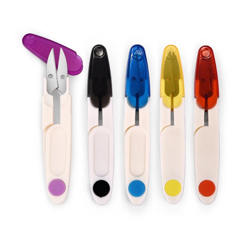 Description Picture 5 of itemU-Shaped Small Scissors Stainless Steel Tailors Transparent Tape Covers Automatic Rebound Scissors Trimming Thread Ends Burrs