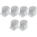 6 Pcs Flange Seat Closet Rod Bracket Bar Shower Curtain Holders for Wall Pole Wardrobe