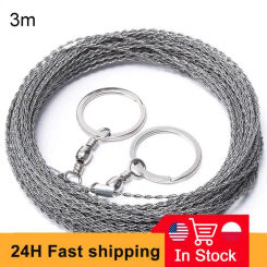 Outdoor Manual Hand Steel Wire Saw 1/2M Hand Chain Saw Cutter Portable Travel Camping Emergency Gear Survival Tools
