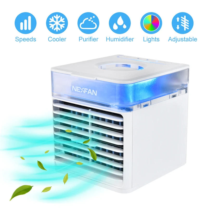 Description Picture 4 of itemElectric Fan Portable Fan  3-Speed Colorful LED air conditioners Ice Humidification Spray Antibacterial  Night Light USB  Fan