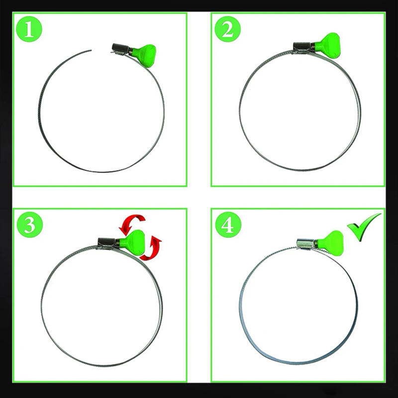 Description Picture 4 of item10pcs Adjustable Hose Clamps 304 Stainless Steel Hoop 90mm-110mm Screw Band Car Fuel Pipe Clips Worm Gear Clip Fixed Tools
