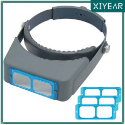 Head Mounted Eyeglass Magnifier 4 Lens Optical Hands Free Magnifier for Watch Repair Circuit Chip Reading Industrial Magnifiers