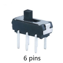10pcs 6Pin Mini Slide Switch  Micro Toggle Switch Miniature 2Position 6pins  black Limit Switch