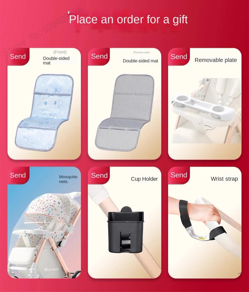 Description Picture 2 of item0-6 Years Old Baby Strollers can Sit and Lie Down High Landscape Lightweight Folding Two-way Stroller Children Stroller