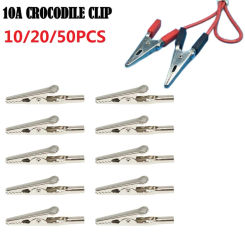 10/20/50Pcs 51mm Metal Alligator Clips Crocodile Electrical Test Cable Lead Probe Clip Battery Clamps 10A Silver Crocodile Clips