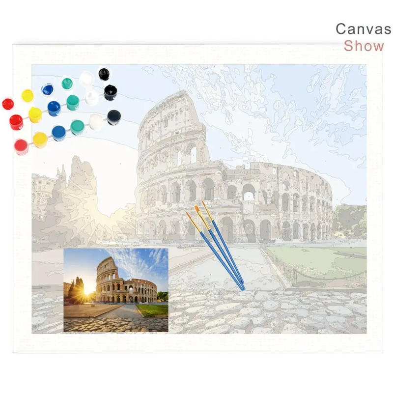 Description Picture 6 of itemPhotoCustom DIY Oil Paint Paintings By Numbers Town Landscape Picture Drawing By Numbers Canvas Coloring By Numbers Acrylic Pain