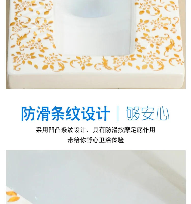 Description Picture 6 of item*Golden Household Toilet Whole Set Anti-Blocking Toilet Mute Color Gold Water-Saving Box Set Potty Chair Squatting Toilet Urinal