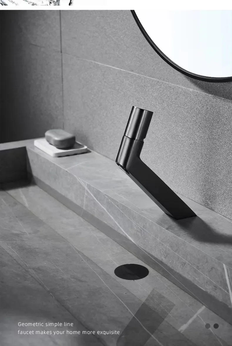 Description Picture 6 of itemBathroom Utensils Mixing Faucet Creative Design Brushed Gold Cold And Hot Basin One Hole Sink Metal Tap Accessories Bath