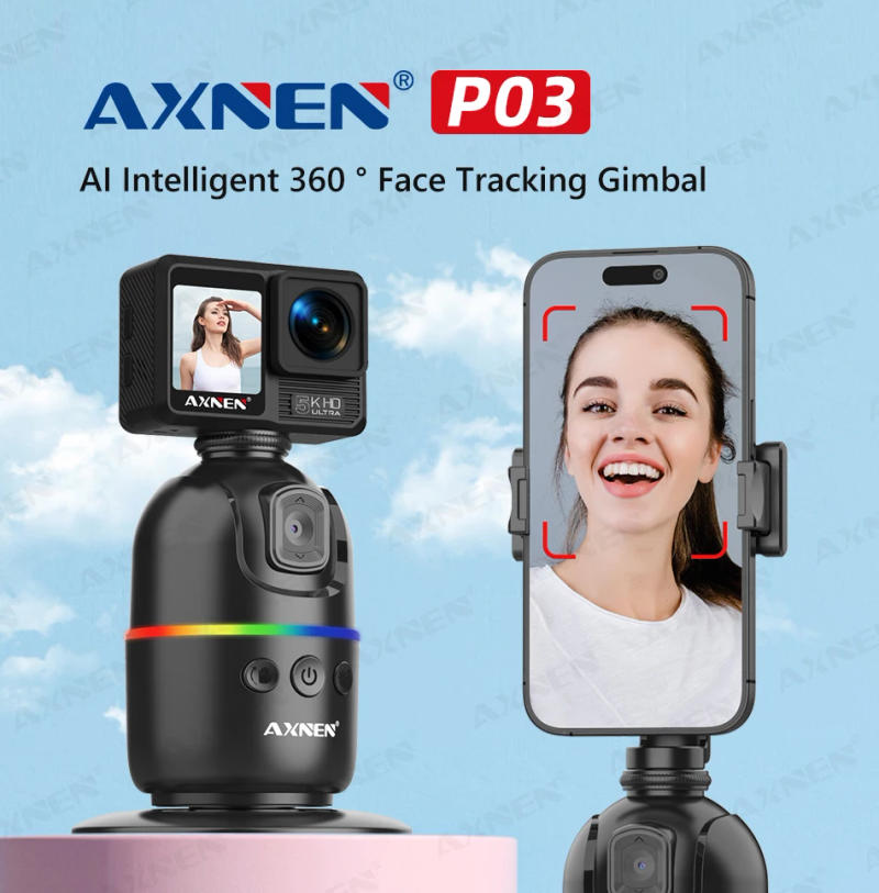 Description Picture 3 of itemSmart Auto Face Tracking Desktop AI Gimbal for Smartphone & Action Camera 360 Rotation Follow Focus Vlog Kit, Option with Tripod