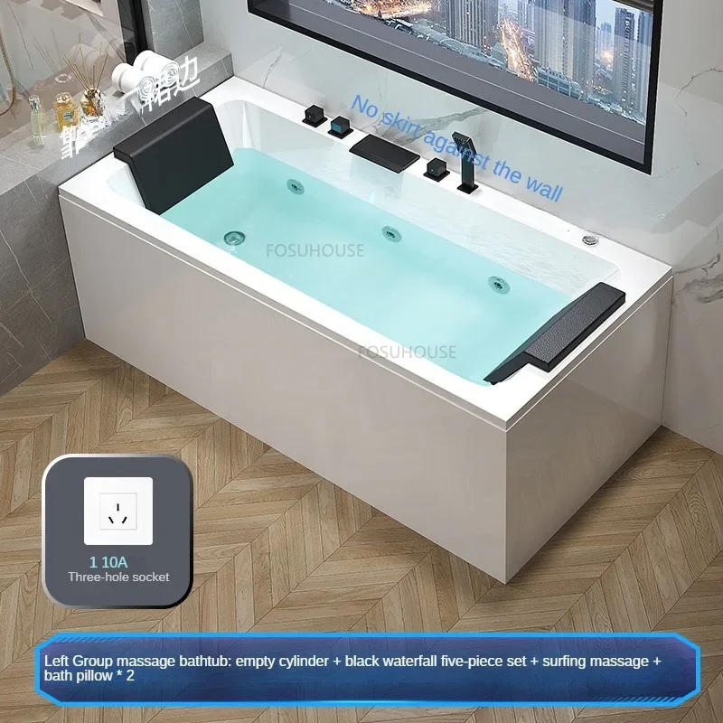 Description Picture 3 of itemUpscale Acrylic Bathtubs Household Bathroom Fixture Adult Whirlpool Outdoor Bathtub Creative Shower Integrated Massage Bathtub