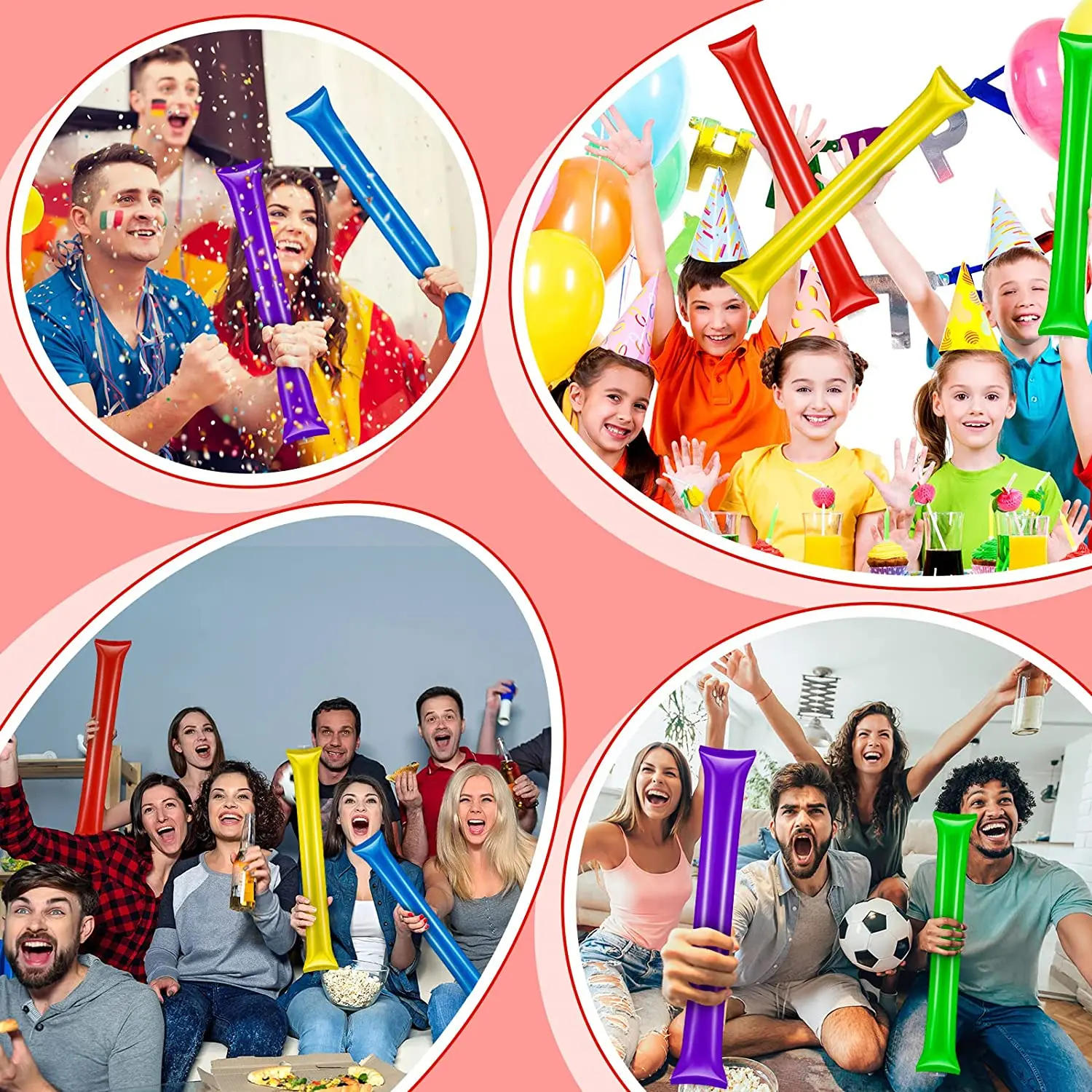 Description Picture 6 of item40Pcs Thunder Sticks Team Spirit Boom Sticks Cheering Noise Makers Plastic Cheerleading Spirit Stick Bam Inflatable Noisemakers