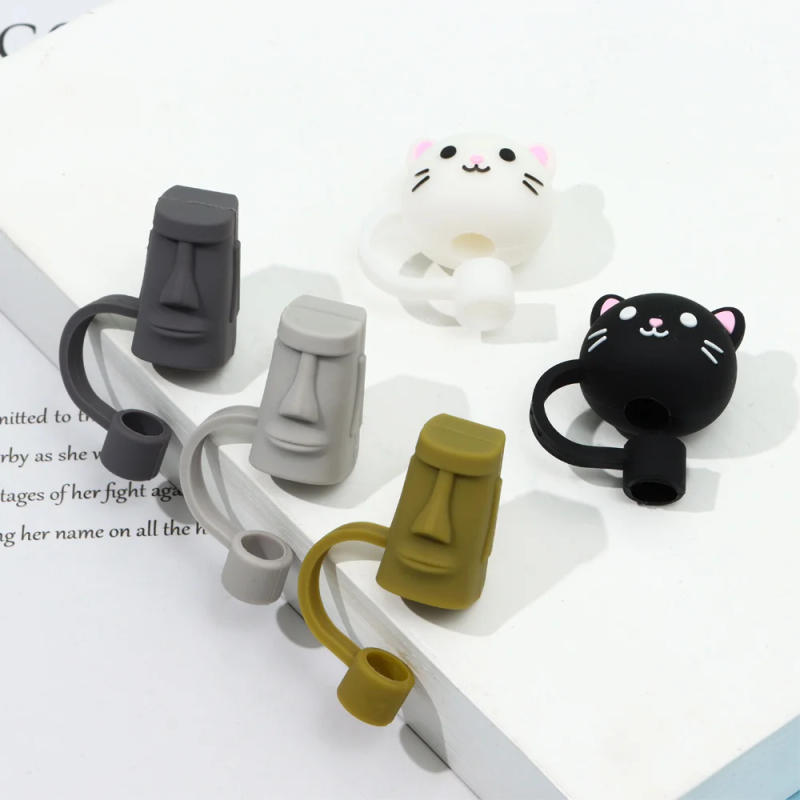 Description Picture 6 of item1PC Reusable Creative Silicone Straw Plug Splash Proof Drinking Dust Cap Straw Tips Cover Drinkware Kitchen Tool Cup Accessories