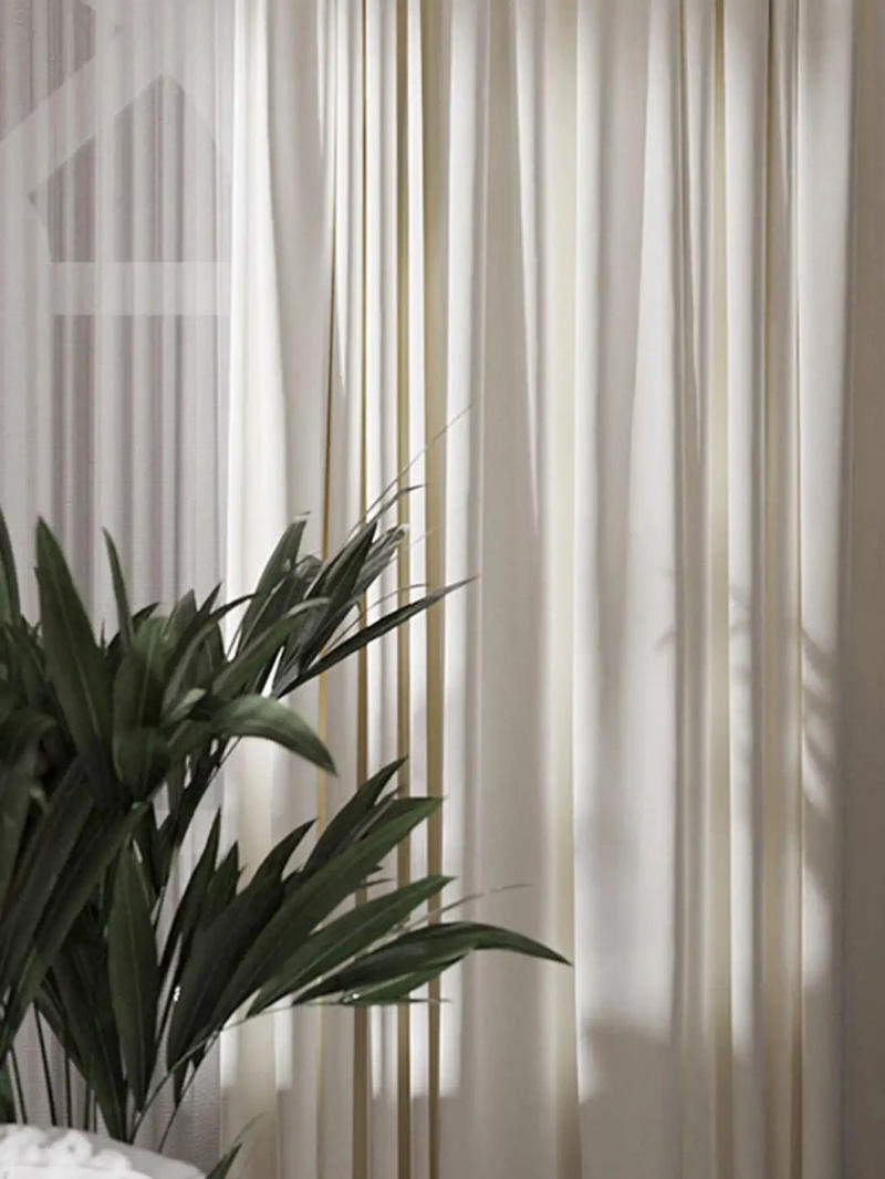 Description Picture 4 of item1PC Simple modern velvet beige living room bedroom curtains