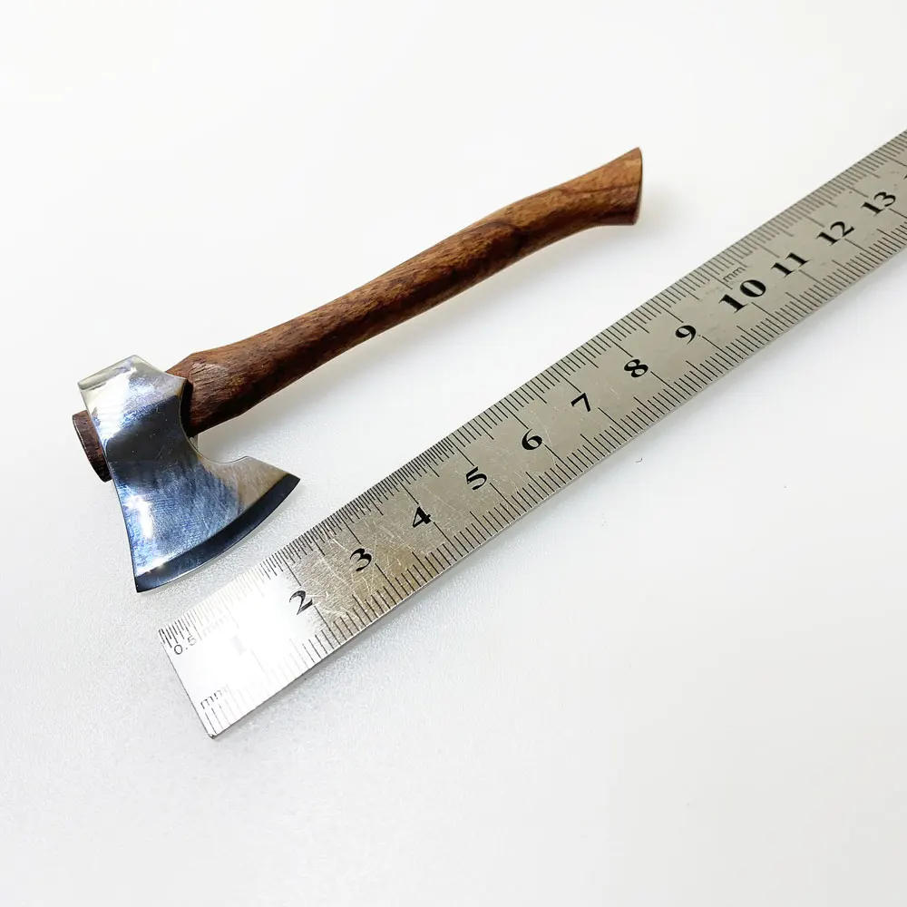 Description Picture 2 of itemDropship 1PCS Stainless Steel Sharp Blade Mini Axe Wooden Handle Fixed Blade Knife Outdoor Camping Survival Tool