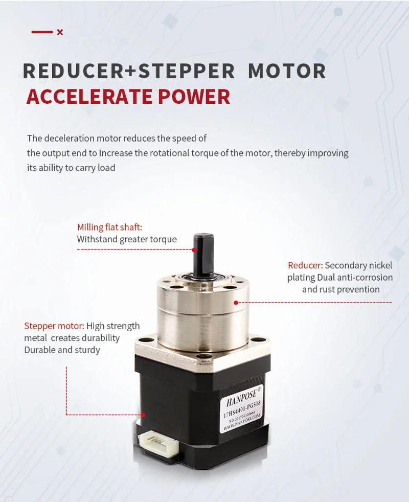 Description Picture 4 of item3PCS Nema17 Stepper Motor 17HS4401S-PG Ratio5.18：1 139:1 189：1 Gear motor Planetary geared Gearbox All   For 3D  Printer