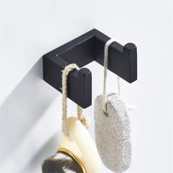Stainless Steel Wall-mounted Matte Black 4-piece Bathroom Accessories Toilet Paper Holder Towel Bar Ring Robe Hook Towel Rack