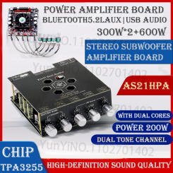 AS21HPA Bluetooth Digital Sound Amplifier Board 2.1Channel Dual Channel Subwoofer 300W*2+600W TPA3255 High-Power Audio Amplifier
