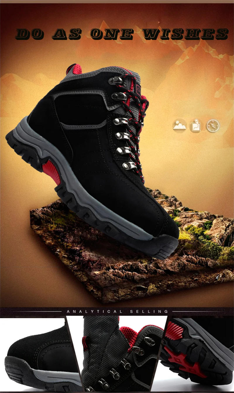 Description Picture 4 of itemBoot Men High Top Outdoor Hiking Boots Suede Trekking Men Shoes Rainproof Tactical Combat Military Boots