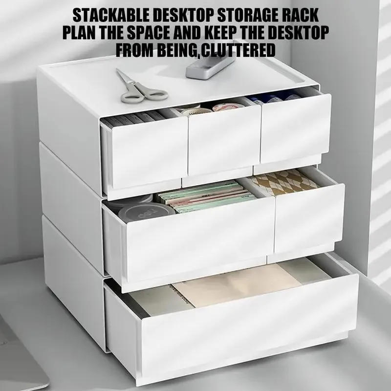 Description Picture 4 of itemDrawer Storage Box Stackable Multi-functional Desktop Organizer Drawer Box Transparent Cosmetic Jewelry Stationery Organizer