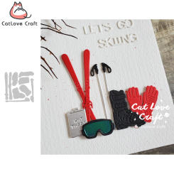 Catlove Ski Equipment Metal Cutting Dies Scrapbooking Mold Knife Stencil Die Cuts Card Making DIY Craft Embossing New Dies For
