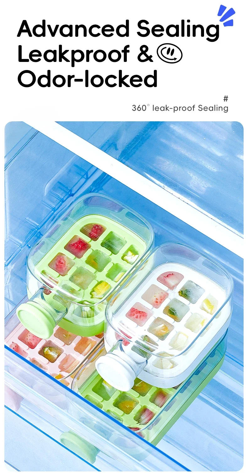 Description Picture 4 of itemSummer Ice Cube Tray with Straw 2 in1 Ice Tray and Water Bottle Ice Maker Silicone IceCube Portable Kettle Reusable Icemaker