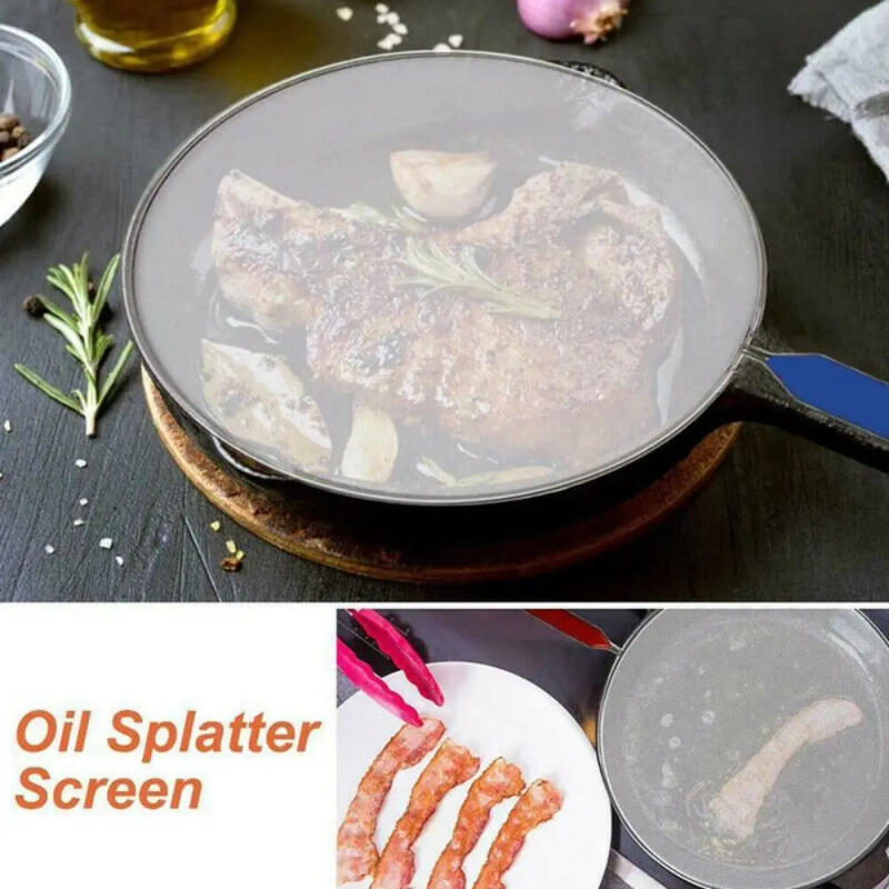 Description Picture 3 of itemHot Grease Splatter Screen Guards Mesh Anti Splatter Guard Oil Net Splash Cover Pan Pot Frying Oil Cooking Cover Kitchen Tools