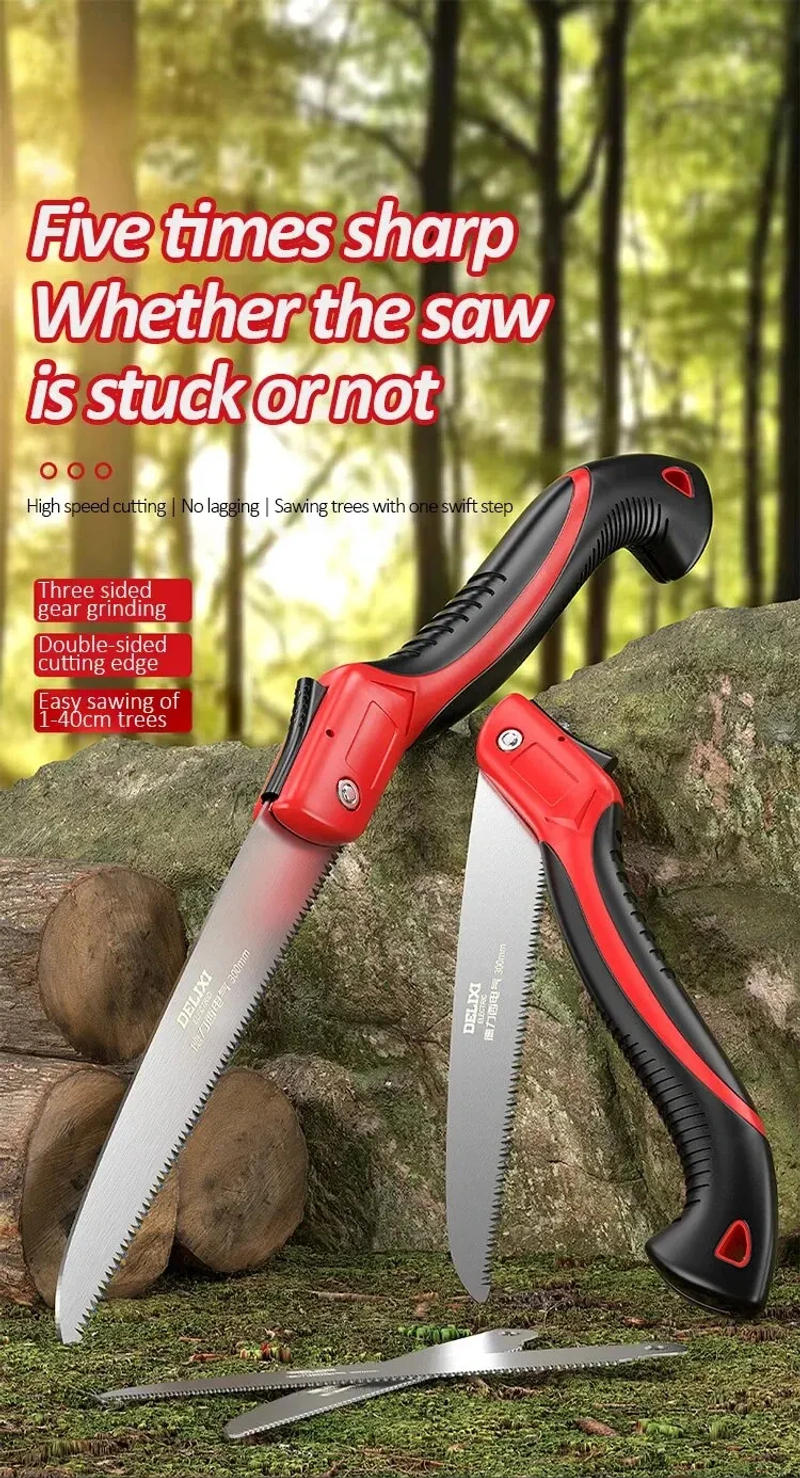 Description Picture 4 of itemWoodworking Folding Saw, Small Handheld Saw SK9 Steel One-button Folding Design,Sharp Cutting Wood,Camping Steel Garden