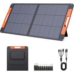 Portable Solar Panel, Foldable Solar Charger with Solar Cable, USB Output, 23.5% Efficient, IP67 Waterproof, 100 W, 20V