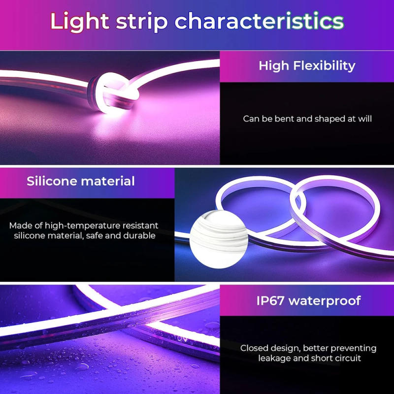 Description Picture 4 of itemUSB Tuya WiFi RGB Neon LED Strip Light 5V 1m 2m Waterproof Dimmable Soft Lamp Decor Lighting f Alexa Google Assistant Smart Life