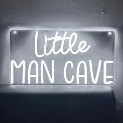 Little Man Cave Neon Sign For Boys Room Decor Little Man Cave LED Neon Light White Neon LED Sign Man Cave Sign