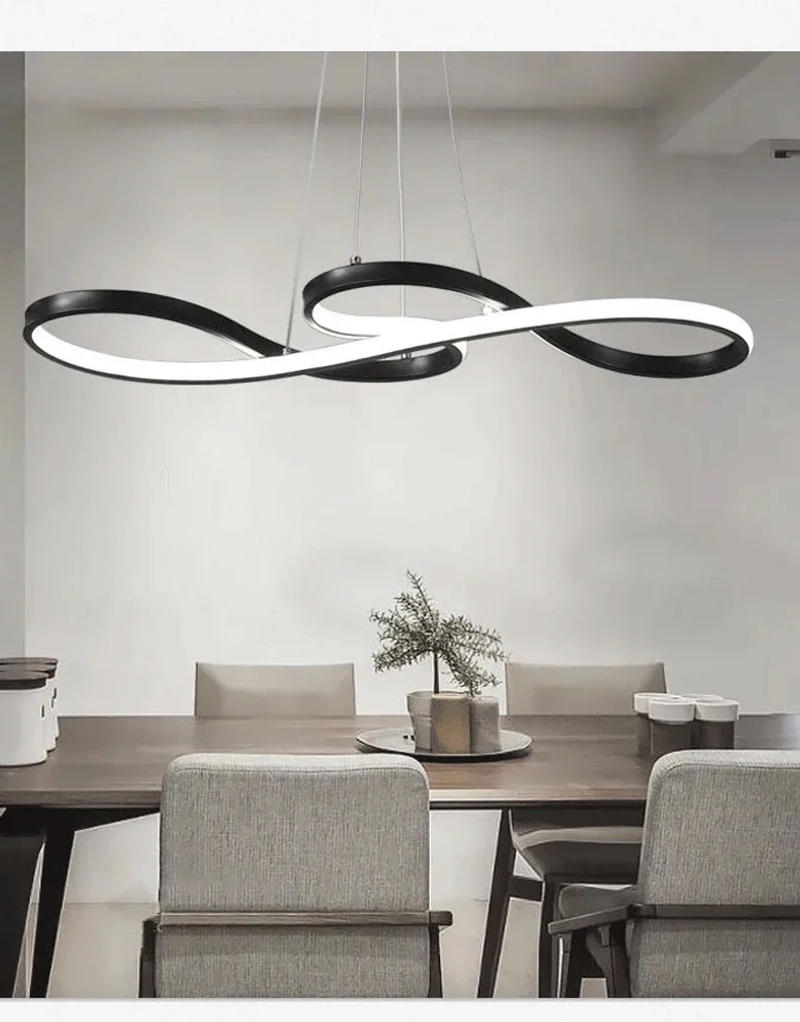 Description Picture 6 of itemModern Simple Minimalist White Led Chandelier Ceiling Chandelier Nordic Living Room Bedroom Study Lighting Hotel Decorative Lamp