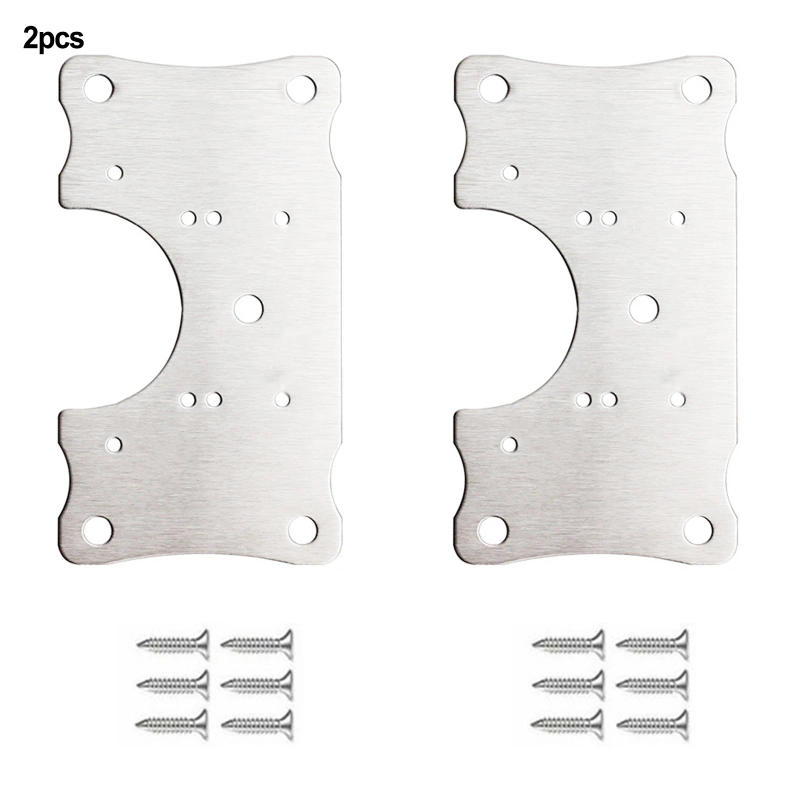 Description Picture 6 of itemHinge Hinge Repair Plate Repair Board Silver Stainless Steel Thick 1mm Home Furnishing Decoration 2/4 Pcs 90*50mm