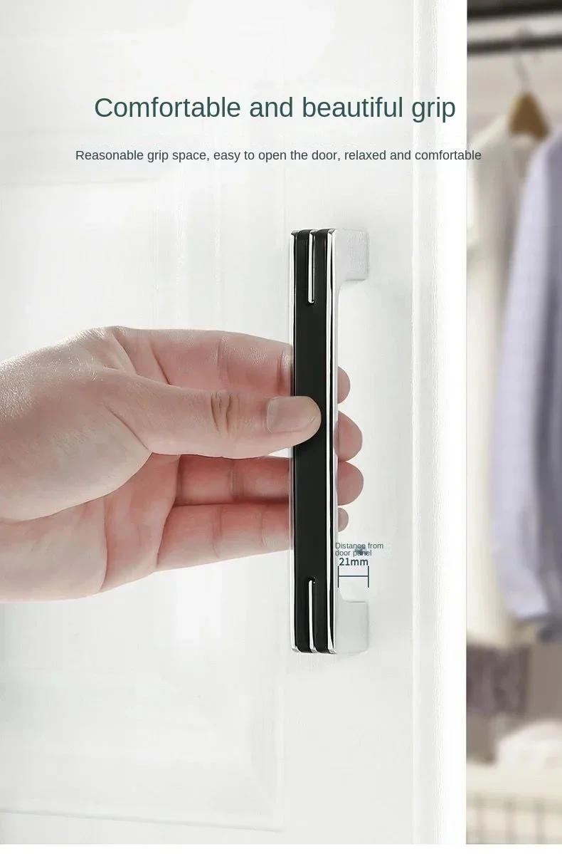 Description Picture 4 of itemScrew Spacing, Polished Chrome Cabinet Handles,Long Size Drawer Pulls Modern Cabinet Hardware Cabinet Knob Black Silver