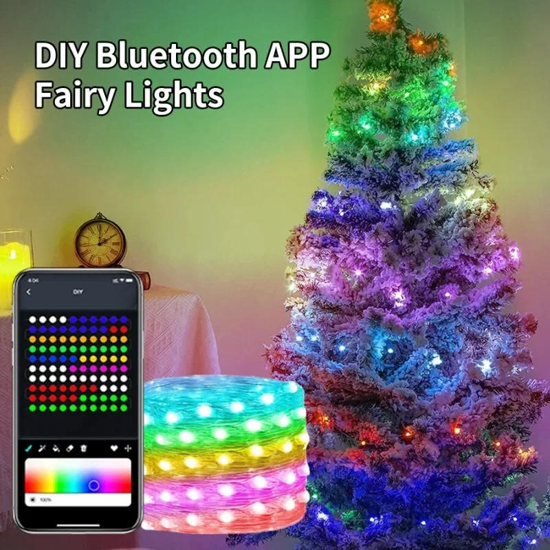 Description Picture 6 of item10Meters Smart APP Pixel String 5V USB WS2812/2811 Led Fairy Lights Christmas Decoration Garland Indoor Outdoor Wedding New Year