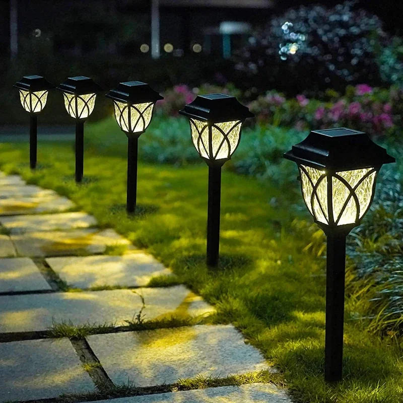 Description Picture 4 of item2Pcs LED Solar Lawn Lights Outdoor Waterproof Powered Lamp Garden Decoration Light For Walkway Path Villa Yard Solar Lamps