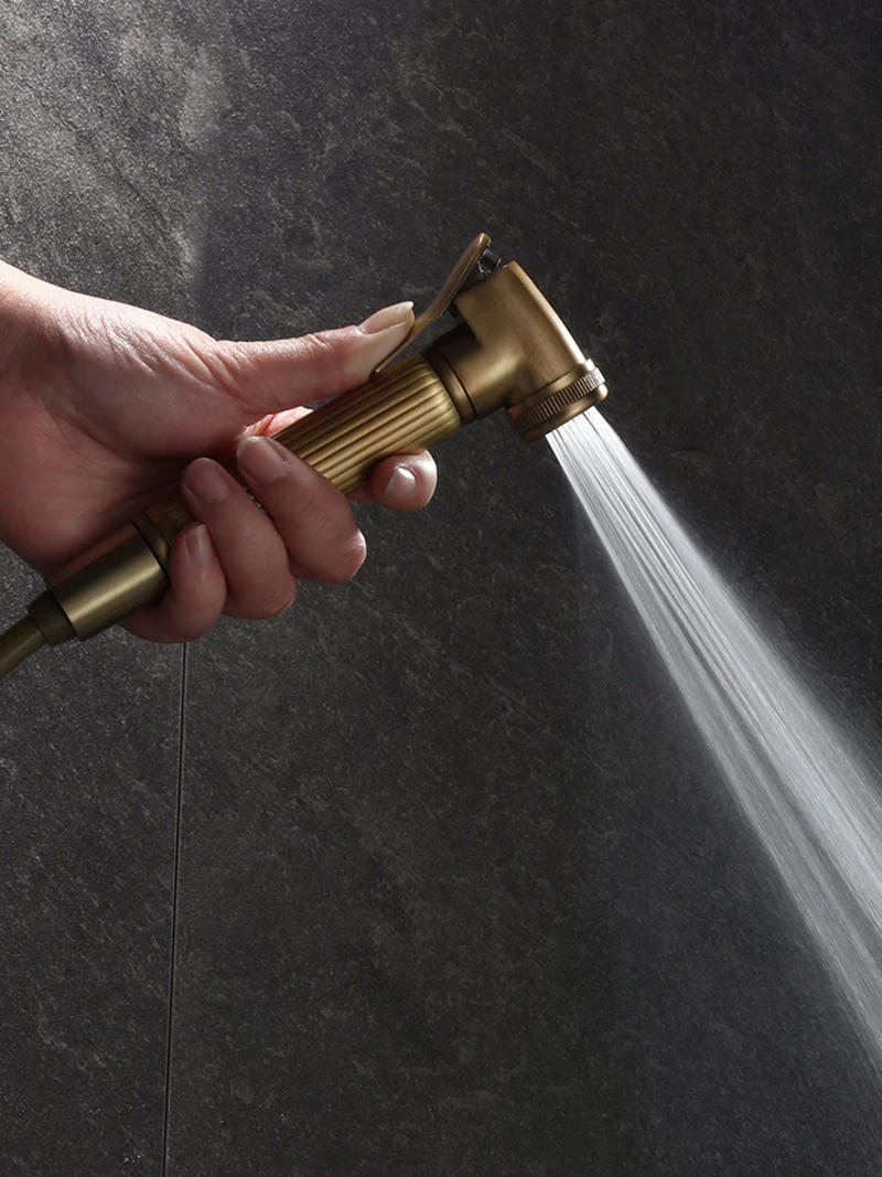 Description Picture 6 of itemHand Held Bidet Sprayer Douche Toilet Kit Antique Bronze Shattaf Shower Head Brass Valve Set Jet Bidet Faucet Garden Faucets Set