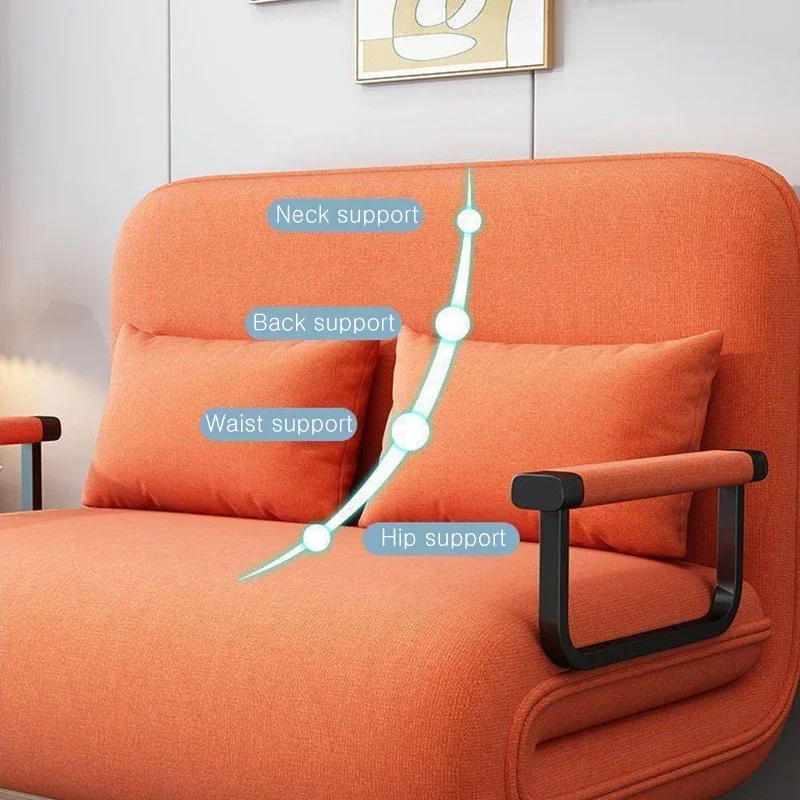 Description Picture 6 of itemSofa Bed for Apartment Dorm with armrest, Linen Modern Folding Futon, Reclining Couch with Pillow Sleeper Chair for Living Room