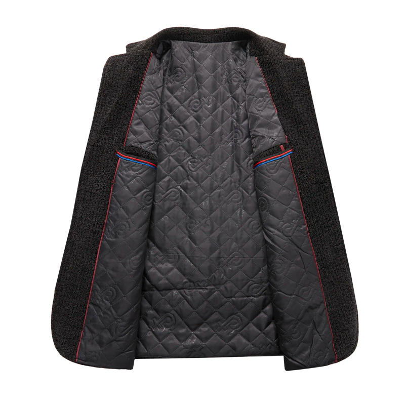 Description Picture 3 of itemNew Men's High Quality Fashion Business Korean Version Slim-fit Trend Banquet Handsome Casual Chenille Suit Tweed Suit Jacket