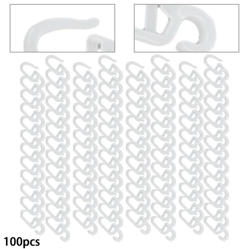 Description Picture 3 of item100Pcs Plastic Curtain Hooks Clip-On Hooks With 10mm Eyelet For Curtain Rings Pleating Hooks Conveniently Hung And Secured
