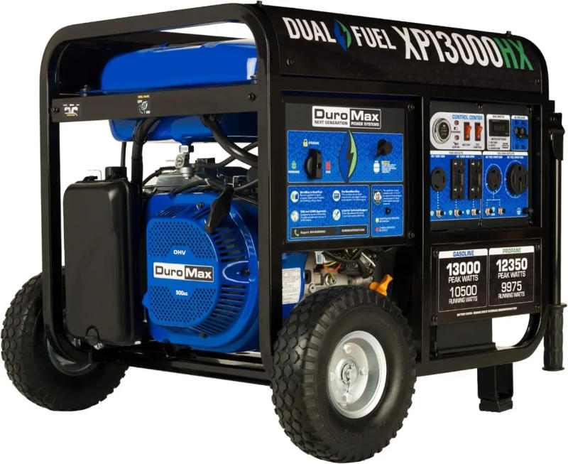 Description Picture 2 of itemDual Fuel Portable Generator - 13000 Watt Gas or Propane Powered - Electric Start W/ CO Alert, 50 State Approved, Blue