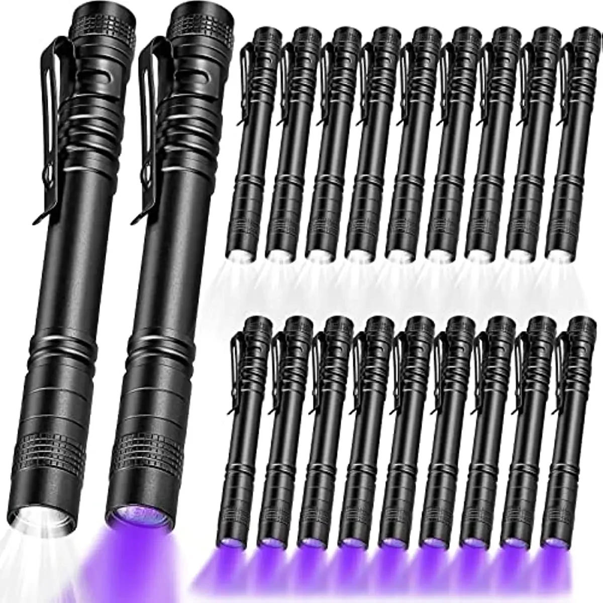 Description Picture 2 of item1/10/20 PCS Mini UV Flashlight Penlight UV Light White Light Portable Pen Lights Pocket Sized Torch Emergency Light Super Bright