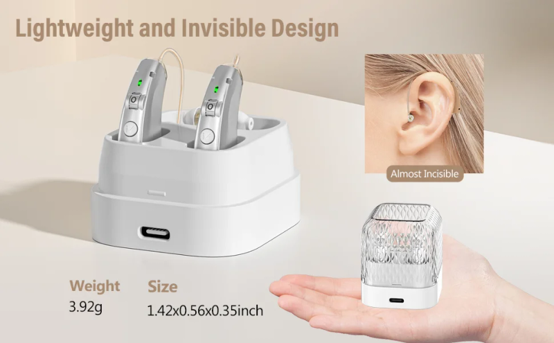 Description Picture 4 of itemRechargeable hearing aids for seniors with noise reduction ,Digital Hearing Amplifiers for Hearing Loss, with charging case.